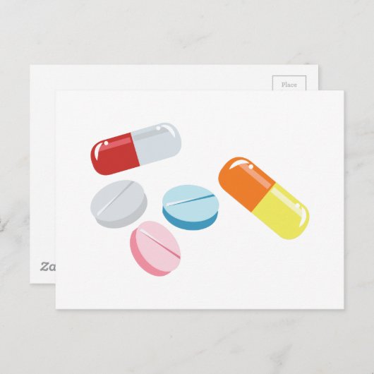 Gemengde pillen briefkaart (Voorkant / Achterkant)