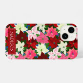Gemengde poinsettia's iPhone hoesje (Achterkant horizontaal)