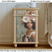 Gemengde Ras Vrouw, Bloemen Hoofdadres CP1 Decoupa Tissuepapier