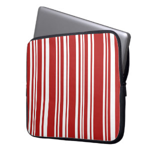 Gemengde rode en witte strepen laptop sleeve
