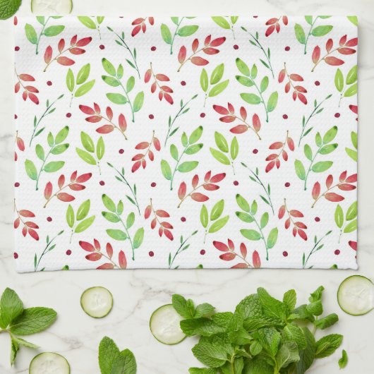 Gemengde rode, groene Waterverf verliest patroon Theedoek (Gevouwen)