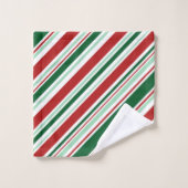 Gemengde rode, groene, witte kerststrepen bad handdoek (Wasdoekje)