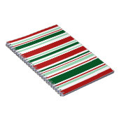 Gemengde rode, groene, witte kerststrepen notitieboek (Rechterzijde)