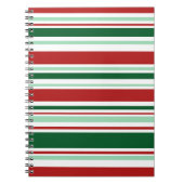 Gemengde rode, groene, witte kerststrepen notitieboek (Voorkant)