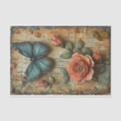 Gemengde roos- en vlindermedia tissuepapier (Voorkant)