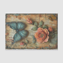 Gemengde roos- en vlindermedia tissuepapier