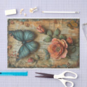 Gemengde roos- en vlindermedia tissuepapier (Craft)
