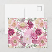 Gemengde Roze Tuin Bloemen Briefkaart (Voorkant / Achterkant)