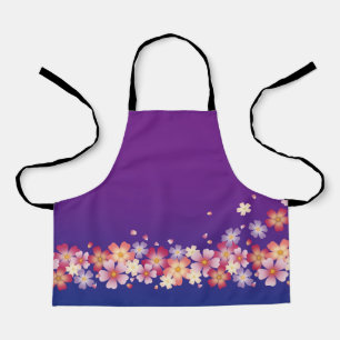Gemengde Sakura Blossom Kimono Style Blue en Paars Schort