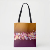 Gemengde Sakura Blossom Kimono Style Burgundy & Go Tote Bag (Voorkant)