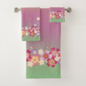 Gemengde Sakura Blossom Kimono Style Rainbow Bad Handdoek (Insitu)