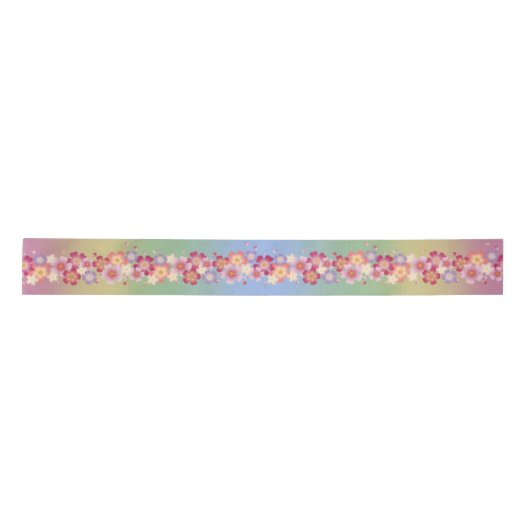 Gemengde Sakura Blossom Kimono Style Rainbow Satijnen Lint (Voorkant)