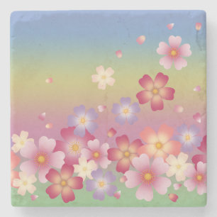 Gemengde Sakura Blossom Kimono Style Rainbow Stenen Onderzetter