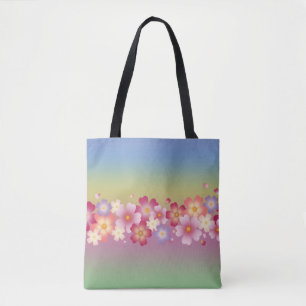Gemengde Sakura Blossom Kimono Style Rainbow Tote Bag