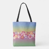 Gemengde Sakura Blossom Kimono Style Rainbow Tote Bag (Achterkant)