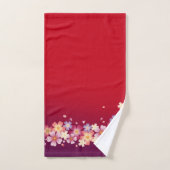 Gemengde Sakura Blossom Kimono Style Red en Paars Bad Handdoek (Handdoek)