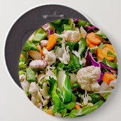 Gemengde salade ronde button 6,0 cm (Voorkant /achterkant)