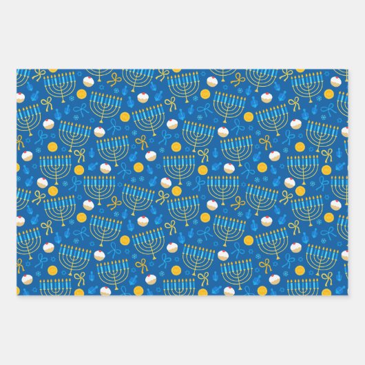 Gemengde set donkerblauwe patronen inpakpapier vel (Voorkant 3)