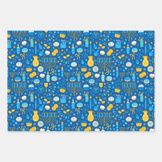 Gemengde set donkerblauwe patronen inpakpapier vel (Voorkant 2)