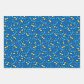 Gemengde set donkerblauwe patronen inpakpapier vel (Voorkant)