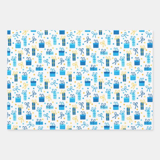 Gemengde set van menorah- en kaarspatronen inpakpapier vel (Voorkant 2)