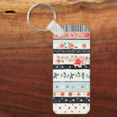 Gemengde shabby chic patronen sleutelhanger (Voorkant)