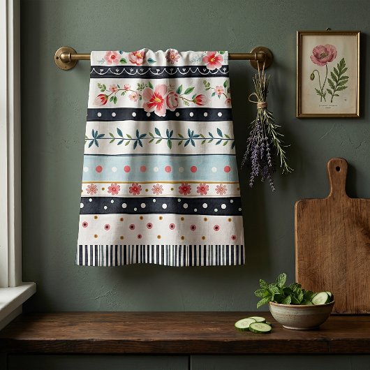 Gemengde shabby chic patronen theedoek