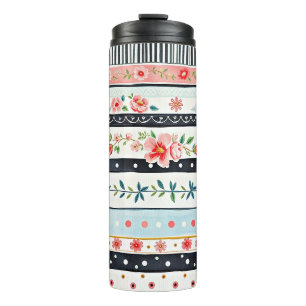 Gemengde shabby chic patronen thermosbeker