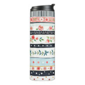 Gemengde shabby chic patronen thermosbeker (Gedraaid links)
