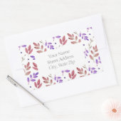 Gemengde Sienna- en Paarse Waterverf-bladlabels Rechthoekige Sticker (Envelop)