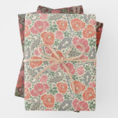 Gemengde Steampunk Old Lock Key Red Poppy Inpakpapier Vel (In situ)