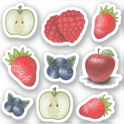 gemengde Stickers van vinylfruit (Voorkant)