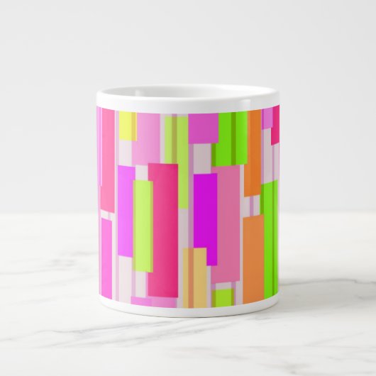 Gemengde streep grote koffiekop (Voorkant)