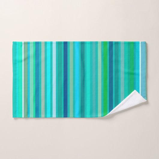 Gemengde strepen, Ocean Blue en Turquoise Bad Handdoek (Handdoek)