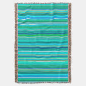Gemengde strepen, Ocean Blue en Turquoise Deken (Voorkant Verticaal)