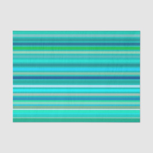 Gemengde strepen, Ocean Blue en Turquoise Tissuepapier (Voorkant)