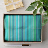 Gemengde strepen, Ocean Blue en Turquoise Tissuepapier (Geschenk)