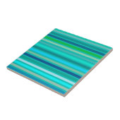 Gemengde Stripes, Fuchsia, Ocean Blue en Turquoise Tegeltje (Zijkant)