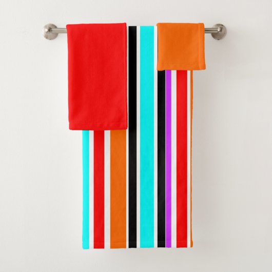 Gemengde stripes voor handdoekset bad handdoek (Insitu)