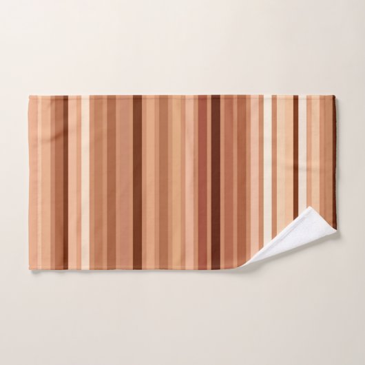 Gemengde strips, bruin, tan en crème bad handdoek (Handdoek)
