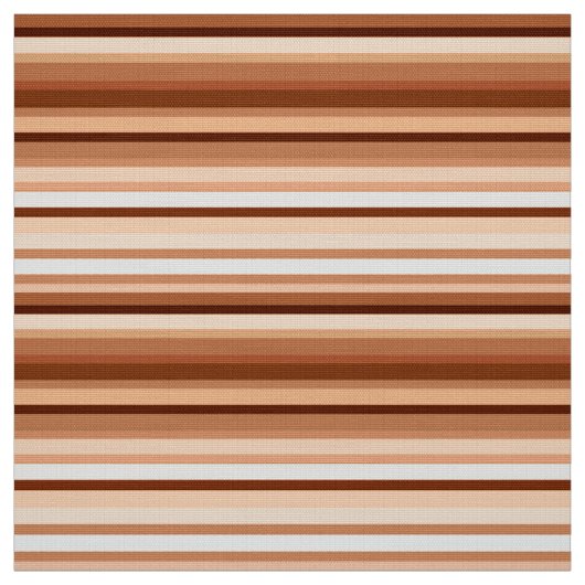 Gemengde strips, bruin, tan en crème stof (Swatch)