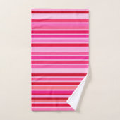 Gemengde strips, Fuchsia, Maroon en Roze Bad Handdoek (Handdoek)