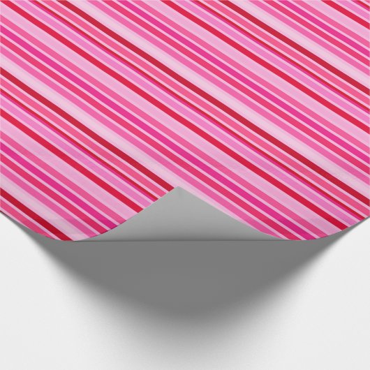 Gemengde strips, Fuchsia, Maroon en Roze Cadeaupapier (Hoek)