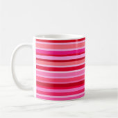 Gemengde strips, Fuchsia, Maroon en Roze Koffiemok (Links)