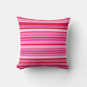 Gemengde strips, Fuchsia, Maroon en Roze Kussen