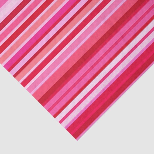 Gemengde strips, Fuchsia, Maroon en Roze Tissuepapier (Detail)