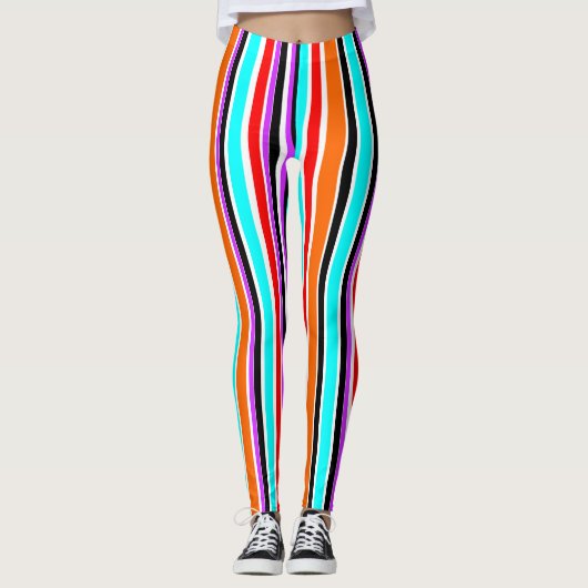 Gemengde strips leggings (Voorkant)