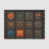 Gemengde Tegels - Bruin, Sinaasappel, Blauw AA3 De Tissuepapier (Voorkant)