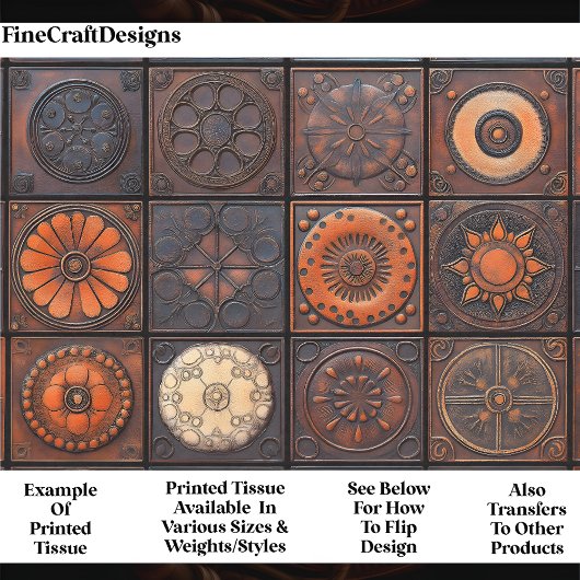 Gemengde Tegels - Textured Earth Colors AA4 Decoup Tissuepapier