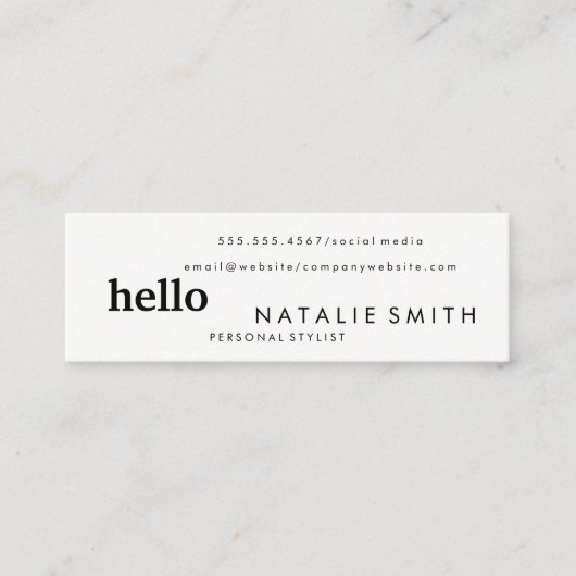 Gemengde tekst mini visitekaartje (Voorkant)